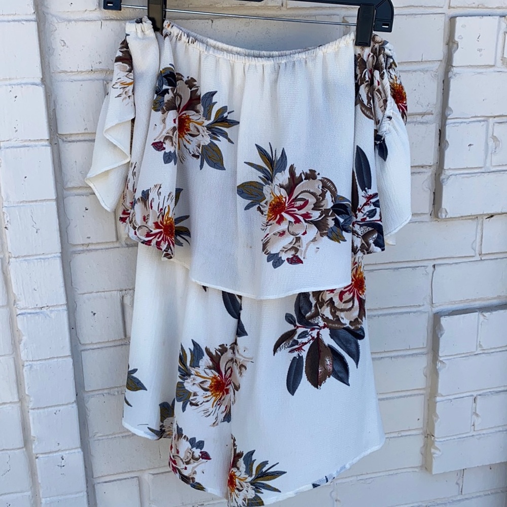 White Floral Romper